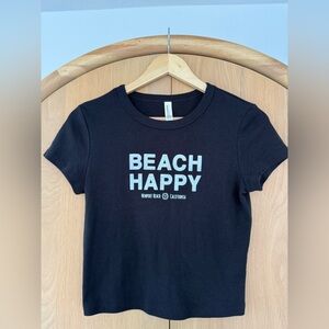 Bella Canvas Beach Happy Black Baby Tee Size M